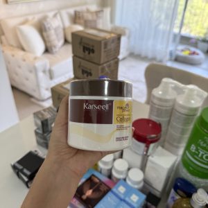 Karseell Tratamiento capilar con colágeno, reparación profunda, acondicionador, aceite de argán, colágeno para el cabello, esencia para cabello seco dañado, todo tipo de cabello, 16.90 oz