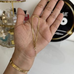 Pulsera de oro 18k italiano tejido chinesco ajustable 2.7 gramos