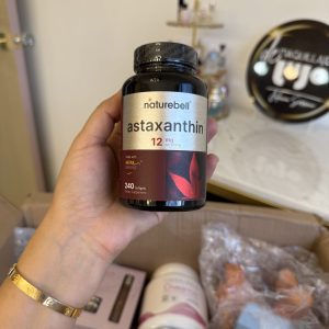 NatureBell Astaxantina 12 mg, 240 cápsulas blandas | Antioxidante natural de microalgas (AstaX) | Apoya la salud ocular, piel y celular | Fuerza máxima, suministro de 4 meses | Sin OMG, sin gluten