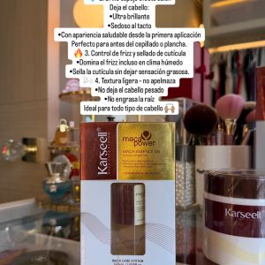 Karseell Aceite de argán marroquí para reparación del cabello, prensado en frío, sin peso, aceite de argán, suero para cabello seco dañado, 1.7 fl oz