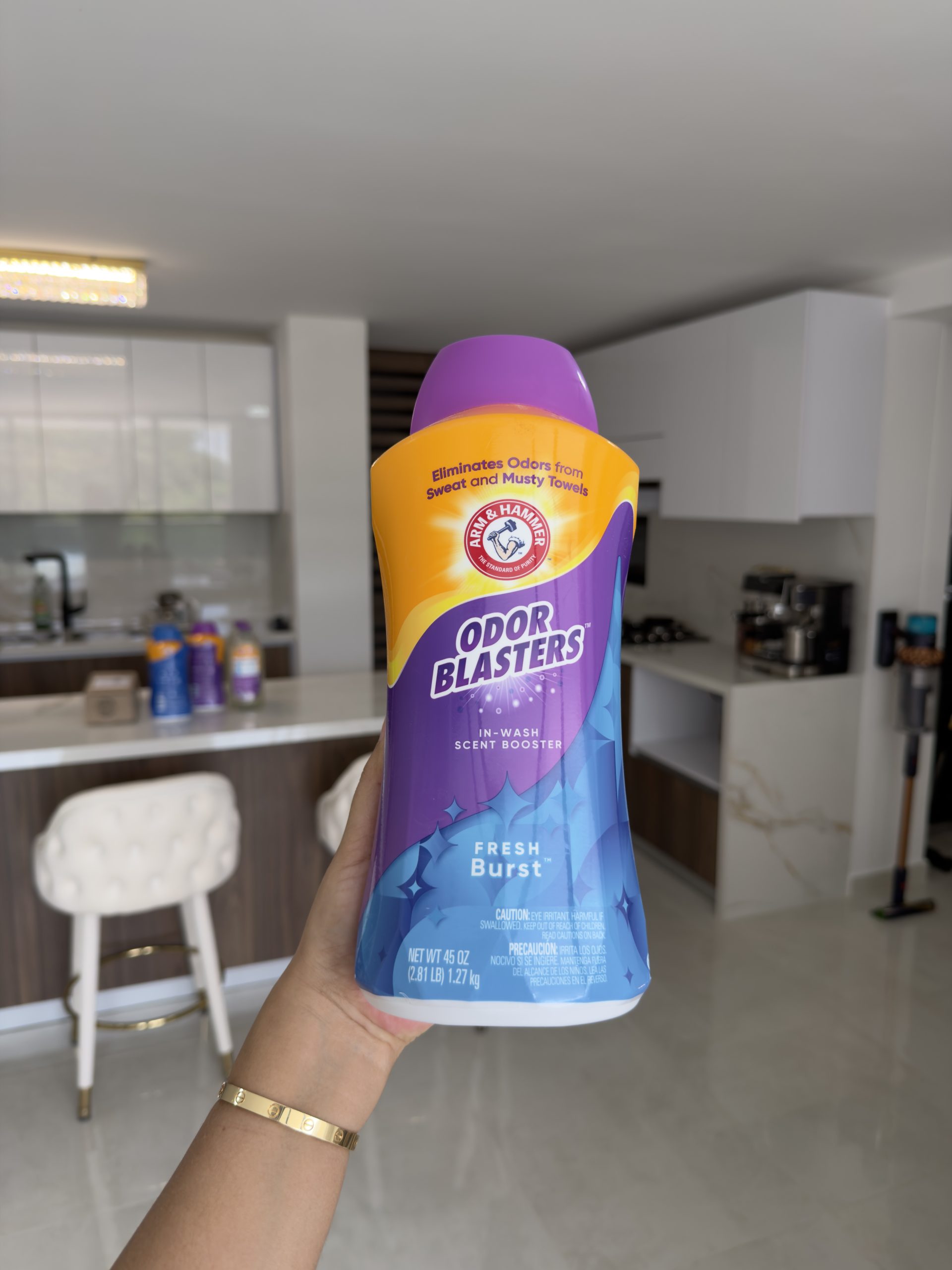 Perlas ARM & HAMMER Odor Blasters - Potenciador de aroma para ropa sucia, elimina olores difíciles, aroma fresco a explosión, botella de 24 onzas