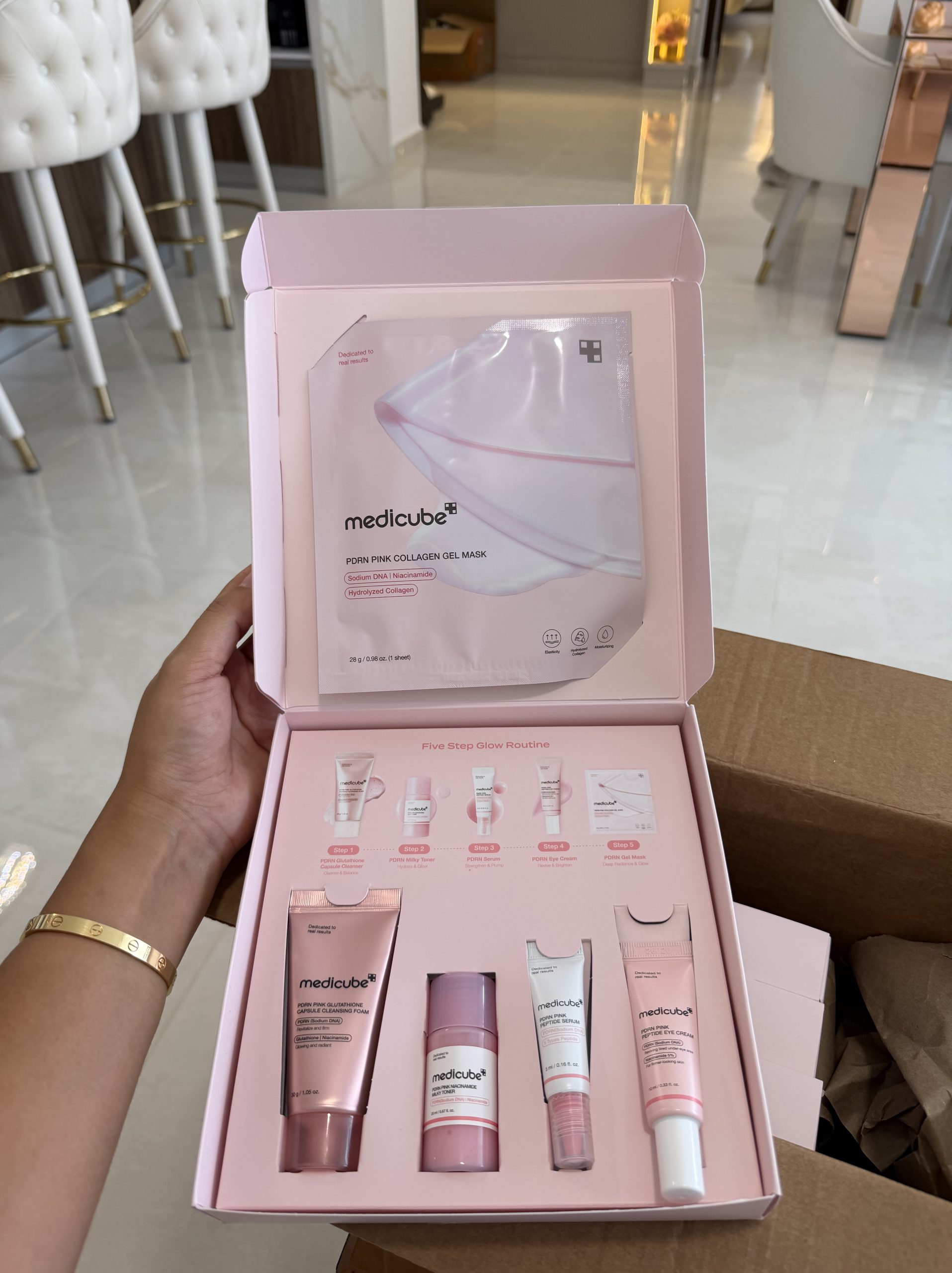 medicube PDRN Glow Essentials Kit Mini Set de viaje para el cuidado de la piel, rutina de 5 pasos